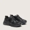 Lightstar da donna con tomaia in pelle nera e rete e stella nera