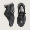 Lightstar da donna con tomaia in pelle nera e rete e stella nera