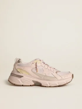 Lightstar da uomo con tomaia in pelle rosa e mesh e stella rosa