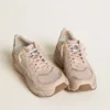 Lightstar da uomo con tomaia in pelle rosa e mesh e stella rosa