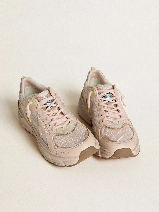 Lightstar da uomo con tomaia in pelle rosa e mesh e stella rosa