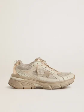 Lightstar da uomo in pelle grigio tortora e rete con stella in TPU beige