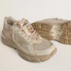 Lightstar da uomo in pelle grigio tortora e rete con stella in TPU beige