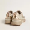 Lightstar da uomo in pelle grigio tortora e rete con stella in TPU beige