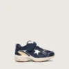 Lightstar Junior in pelle blu e mesh con stella in pelle grigia