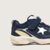 Lightstar Junior in pelle blu e mesh con stella in pelle grigia