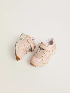 Lightstar Junior in pelle rosa e rete con stella in pelle rosa