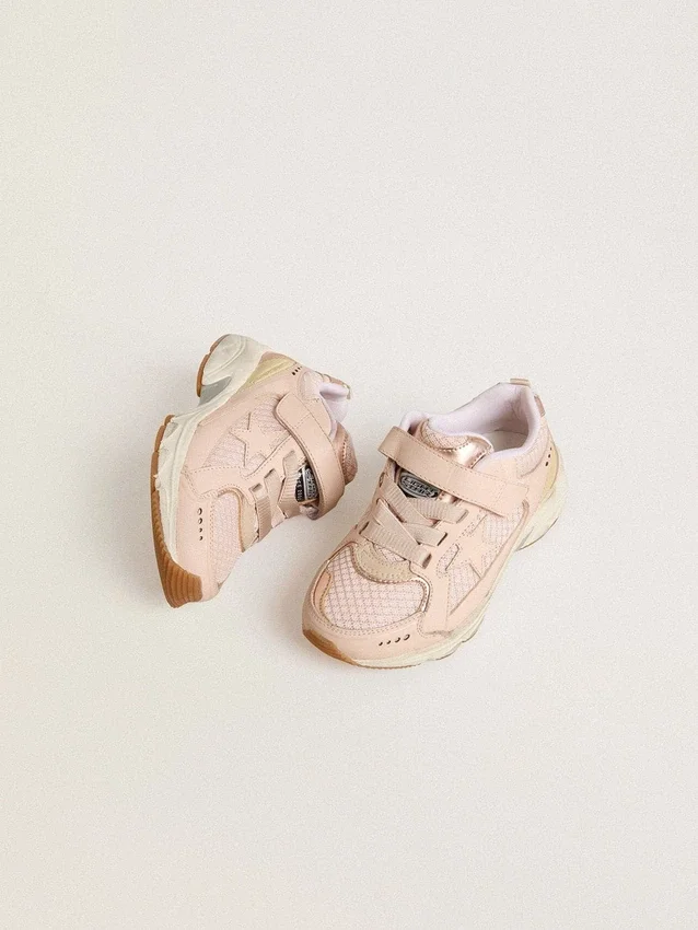 Lightstar Junior in pelle rosa e rete con stella in pelle rosa