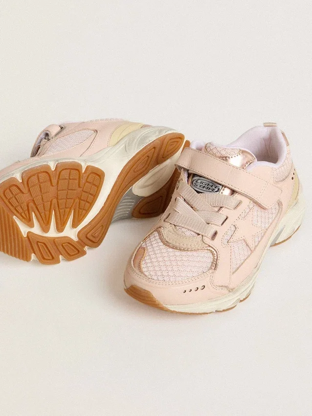 Lightstar Junior in pelle rosa e rete con stella in pelle rosa