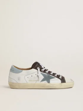 LTD Super-Star da donna con stella in pelle scamosciata azzurra e linguetta sul tallone in tela azzurra