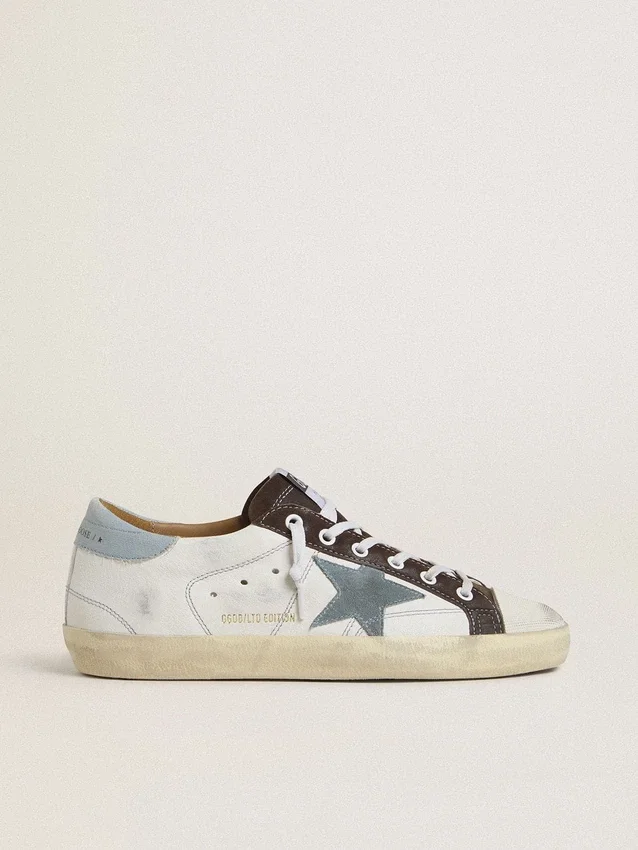 LTD Super-Star da donna con stella in pelle scamosciata azzurra e linguetta sul tallone in tela azzurra