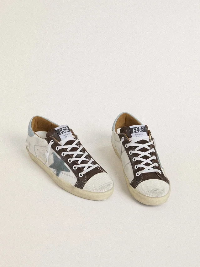 LTD Super-Star da donna con stella in pelle scamosciata azzurra e linguetta sul tallone in tela azzurra