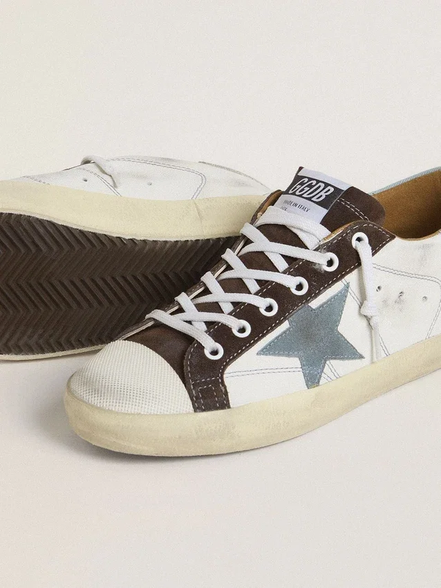 LTD Super-Star da donna con stella in pelle scamosciata azzurra e linguetta sul tallone in tela azzurra