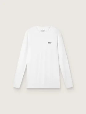 Maglia sportiva da uomo a maniche lunghe bianca