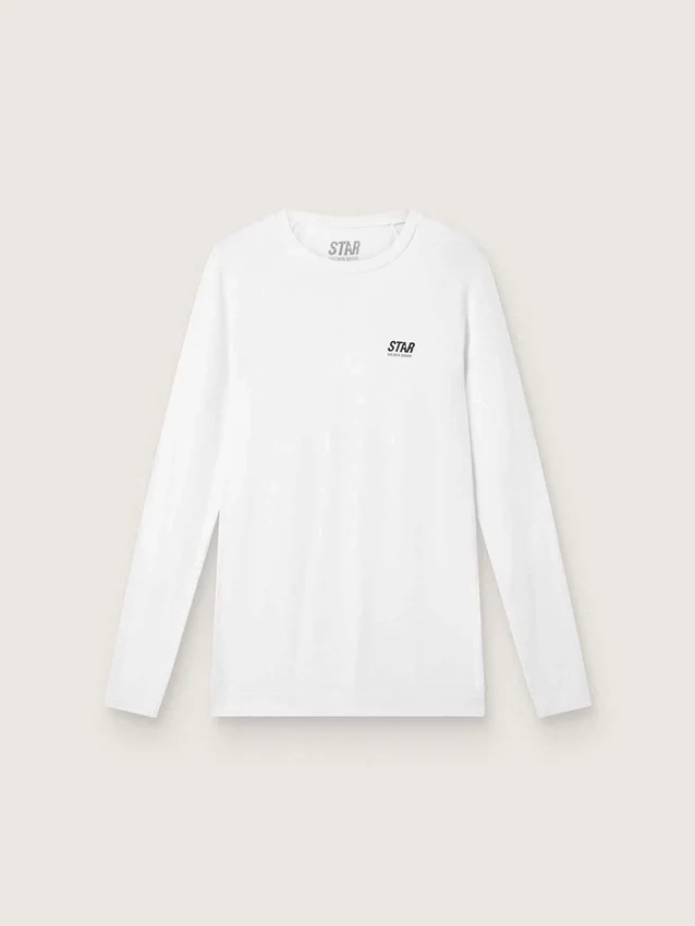 Maglia sportiva da uomo a maniche lunghe bianca