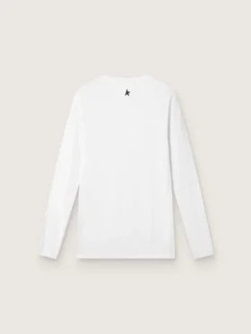 Maglia sportiva da uomo a maniche lunghe bianca