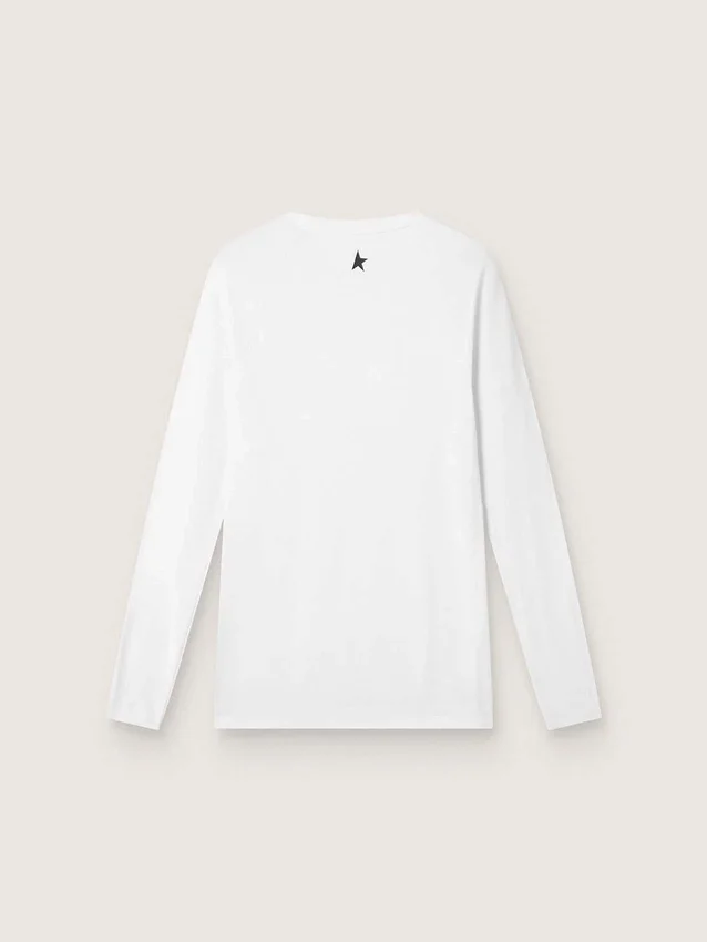 Maglia sportiva da uomo a maniche lunghe bianca