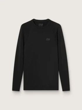 Maglia sportiva da uomo a maniche lunghe nera