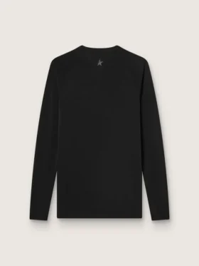 Maglia sportiva da uomo a maniche lunghe nera