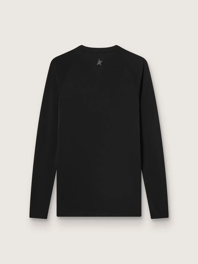 Maglia sportiva da uomo a maniche lunghe nera
