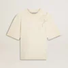 Maglietta CNY in cotone bianco invecchiato, vestibilità comoda