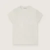 Maglietta da bambina Journey in jersey di cotone bianco con borchie argentate