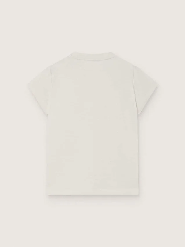 Maglietta da bambina Journey in jersey di cotone bianco con borchie argentate