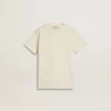 Maglietta da bambino color crema con logo in rilievo