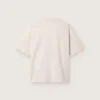 Maglietta da donna in jersey di cotone bianco con stampa a stelle
