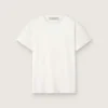 Maglietta da donna slim fit effetto consumato, colore bianco