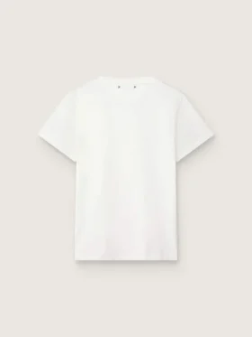 Maglietta da donna slim fit effetto consumato, colore bianco