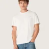 Maglietta da uomo in jersey di cotone bianco vintage