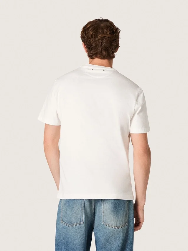 Maglietta da uomo in jersey di cotone bianco vintage