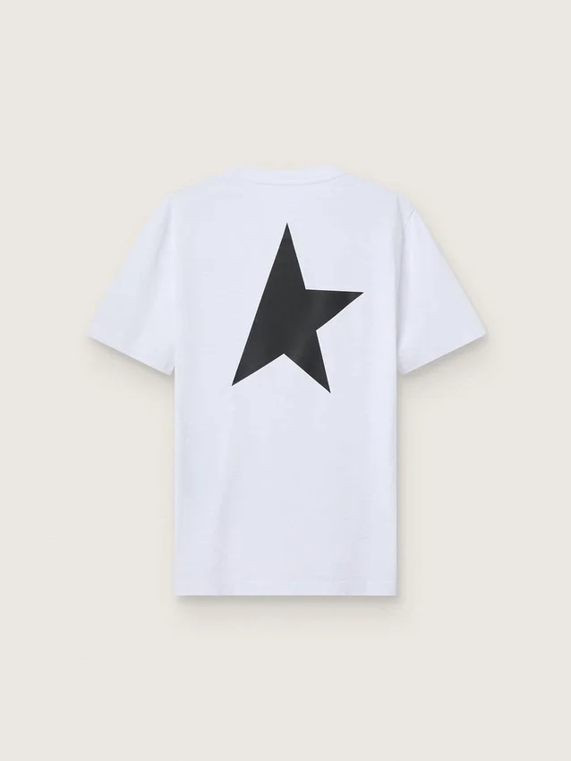 Maglietta della Star Collection con logo e stella neri a contrasto
