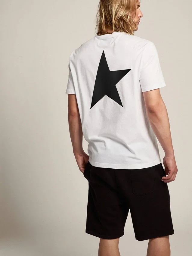 Maglietta della Star Collection con logo e stella neri a contrasto