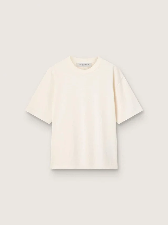 Maglietta in bianco invecchiato con logo rovesciato sul retro - Capsule in jersey