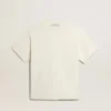 Maglietta in bianco invecchiato con logo rovesciato sul retro - Capsule in jersey
