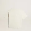 Maglietta in bianco invecchiato con logo rovesciato sul retro - Capsule in jersey