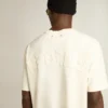 Maglietta in bianco invecchiato con logo rovesciato sul retro - Capsule in jersey
