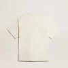 Maglietta in bianco invecchiato con logo rovesciato sul retro - Capsule in jersey