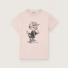 Maglietta Journey da bambina in jersey di cotone rosa con stampa digitale della mascotte
