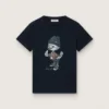 Maglietta Journey da bambino in jersey di cotone blu con stampa digitale della mascotte