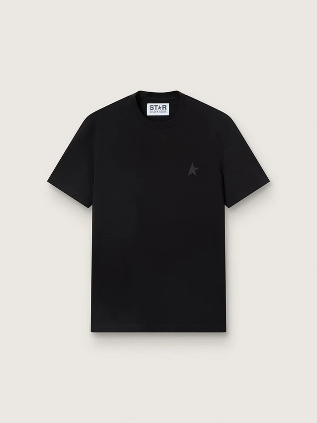 Maglietta nera della Star Collection con stella tono su tono sul davanti