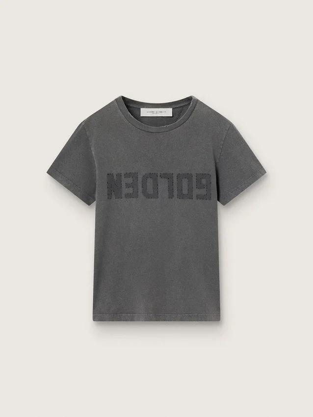 Maglietta slim fit dall’effetto consumato in grigio antracite