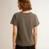 Maglietta slim fit dall’effetto consumato in grigio antracite