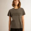 Maglietta slim fit dall’effetto consumato in grigio antracite