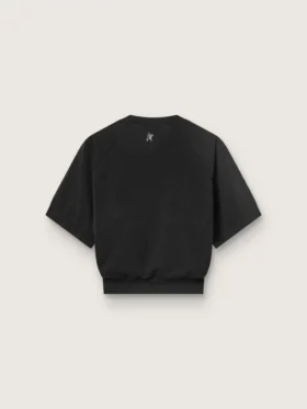 Maglietta sportiva corta da donna nera