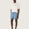 Maglietta unisex da resort in cotone bianco con stampa e logo