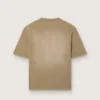 Maglietta unisex in jersey di cotone beige con logo ricamato