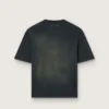 Maglietta unisex in jersey di cotone nero con logo ricamato